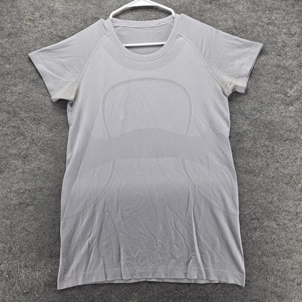 Lululemon Swiftly Tech T-Shirt Womens 12 Gray Seamless Short Sleeve Athletic